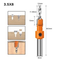 가이드 클램프 각도 바이스 목공 목재용 8MM 생크 Hss 카운터 싱크 라우터 비트 나사 추출기 밀링 커터120160, 라운드, 3.5mmx8mm, 라운드 3.5mmx8mm