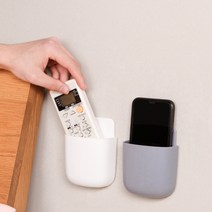 리모컨 수납함 TV 에어컨 벽걸이 벽걸이 펀치프리 핸드폰 수납선반걸이, 체리 꽃가루