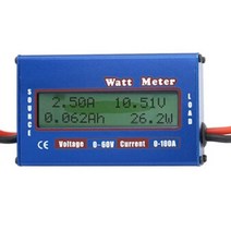 파워미터 100A 60V DC RC 헬리콥터 비행기 배터리 전력 분석기 와트 미터 밸런서 (파란색), 한개옵션0