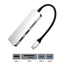 [해외] USB 3.1 TYPEC USBCHDMI 및 듀얼 포트 3.0 허브 및 SD TF 카드 리더기 (PC 노트북 및 MACBOOK 용), 1pcs