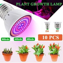 조립식비닐하우스 LED 전체 스펙트럼 식물 성장 전구 E27 E14 모종 빛 라이트 수경 220V UV 램프 꽃 Fitolamp 재배 식물성장등, E14+80leds 220V+2pc