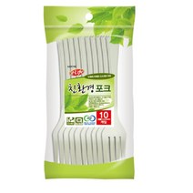 친환경 포크 10개입 일회용포크 야외포크 위생수저, 1개, 상세페이지참조