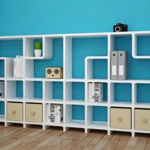 거실책장 폭좁은책장 틈새책꽂이 더크린 DIY TL8 4 수납함 공간분리 오픈, 화이트