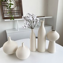 세라믹 도자기 화병 화이트화병 조화 무광 꽃병 인테리어 소품 장식