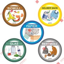 다용도분리수거함 대형 가정용 원룸 사무실 재미있는 재활용 분류 스티커 표지판 종이 알루미늄 플라스틱, 03 다크 그레이_03 10cm