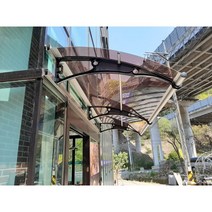 정품 캐노픽스 비가림 차양 1000x2500, 브라켓(검정색)-렉산(갈색)