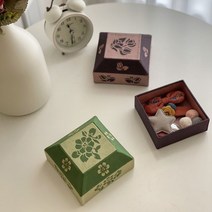 [천삼백케이] [올어바웃키트] [한지공예] 미니 사각 수납함 DIY 키트, 그린(마감재포함)