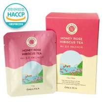 HACCP 인증 허니 로즈 히비스커스 원액 꽃잎 저온 건조 티백 차 티 삼각티백 망 개별포장, 10티백 x 1개