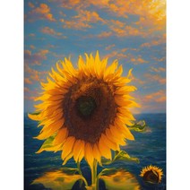 노을해바라기 우드 직소퍼즐 해가 진 바다 달빛 황금재물 금전운 가져다주는 풍경화 조각퍼즐 어르신 수월하시는 효도선물 그림퍼즐 집콕취미 스트레스 해소 최신상, 노을해바라기 퍼즐도안07, 500피스
