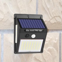 100개 LED 동작센서 태양광 외등 난간 방범등 전원주택 정원 보안 처마 테라스전등, 100LED 태양광 충전 센서등 1개