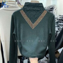 셀럽당 폴라폴리스 티셔츠 기모 도톰 반폴라 긴팔 이너 여자 상의 레이스