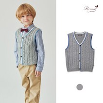 [페리미츠] 봄 가을 초겨울 멜란 케이블 니트 조끼 P2231K401