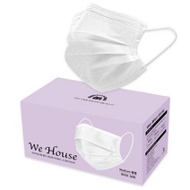 위하우스 일회용 중형 덴탈 마스크 화이트 블랙(검정) 100매 150매 200매, 중형 화이트