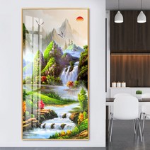 현관 사무실 행운 풍경 돈들어오는 보석십자수 재료, 80x160cm
