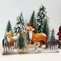 한소픈 숲속 사슴 마을 북유럽 겨울 풍경 순록 루돌프 인테리어 장식품 카페 소품 레스토랑 소품 겨울 인테리어소품 크리스마스 소품 트리 데코