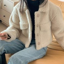 브이와이 여자 FW 키작녀 크롭자켓 무스탕 덤블 점퍼