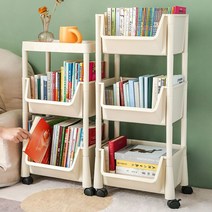 기숙사 교실 책상 수납장 책선반 바퀴 트롤리 선반대 문제집 정리함 진열대, 단일사이즈, 2층 바퀴