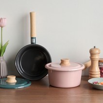 고급스러운 법랑 인덕션 직화 냄비 시리즈 혼수 밀크팬 세트 뚝배기 신혼주방 인덕션 집들이선물 양수, 본상품선택, 코튼 편수 16cm_핑크