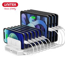 가성비Unitek 맥북 노트북 호환용 USB 충전 스테이션 C PD 60W 3.0 10 포트 고속, 02 US