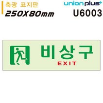 축광표지판-비상구 250x80mm U6003 카페 실내간판
