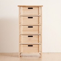 DH 오동나무 원목 서랍장 5단 라운딩 한샘 이케아 틈새 와이드 안방 수납장, 내추럴
