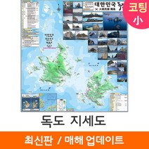 [지도코리아] 독도지세도 80*83cm 코팅/일반천 소형 - 독도 지도 전도 지형도 여행 행정 최신판, 코팅