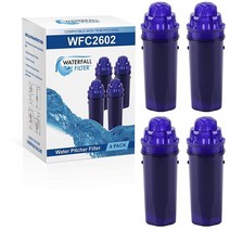Waterfall Filter -Pur Pitcher용 교체용 피처 정수 필터 4개 팩 PUR CRF950Z PPT700W CR-1100C DS-1800Z 등과 호환 가능 코코넛, 4 Count (Pack of 1)
