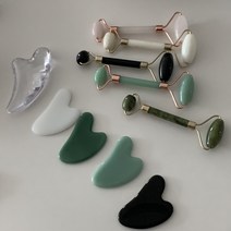 시크릿제이 로즈쿼츠 괄사 마사지 도구 셀툴라이트 제거 천연 옥 얼굴붓기빼는법 림프 순환 갈바닉 발 부종, 하트괄사, 5.로즈쿼츠투명하트괄사
