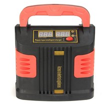 주행충전기 350W 14A 헤비 듀티 스마트 자동차 배터리 충전기 펄스 수리 12V/24V 3 단계 충전 디지털 LCD, 한개옵션0