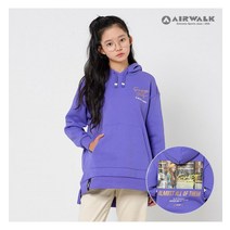 에어워크주니어 루즈핏 전사나염 기모 롱 후드티셔츠