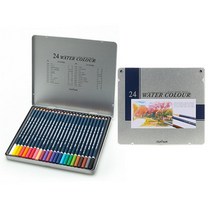 PGM1*^몰문화 24색 수채연필(틴케이스) 연필 드로잉연필 미술컬러연필 그림용연필 용연필^*1췤pgm, a^^*옵션없슴