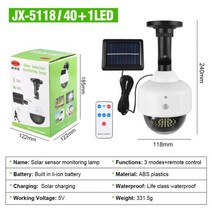 태양광CCTV 무선태양광cctv 무선cctv Wifi태양광 배터리cctv 태양광무선카메라 41 led 태양 빛 모션 센서 보안 더미 카메라 무선 야외 홍수 빛 ip65 방수 3, 분할 유형