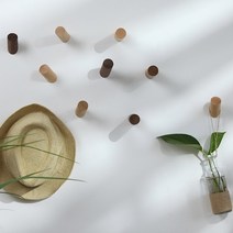 고급 원목 후크 현관마스크걸이 책상 가방 벽에 사진 액자 걸기 문에거는 나무 옷걸이, 원형후크(호두나무)6cm