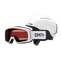 Smith Optics Glide Jr. MIPS 헬멧/갬블러 고글 콤보 - 아동용 블랙 S, White