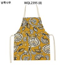 빈티지 앞치마 린넨 앞치마 커스텀 프린트 가정용 주방 민소매 블라우스 공장 직납, WQL2395-8, 47-38cm