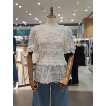 써스데이아일랜드 니트 믹스 블라우스 T224MBL233W