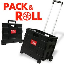 [팩앤롤] 다용도접이식카트-중형/핸드 쇼핑 시장바구니 손수레 구르마, 상품선택:팩앤롤 중형-블랙