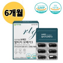 식약처인정 기능성원료 기억력걱정 혈행개선을 위한 건강기능식품 흡수가용이한 브레인 알티지오메가3리 rtg 은행잎 징코플라보노이드 징코라이드 빌로발라이드 알튀지오메가3 개별ptp포장, 6박스