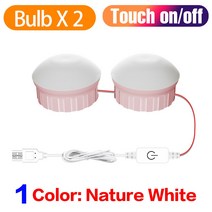 LED 조명 거울 화장대 USB 메이크업 화장품 할리우드 전구 조도 조절이 가능한 벽 램프 욕실, [05] Type-A-Touch-2Bulb, [01] Three Years Warranty