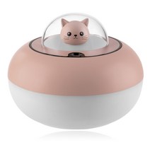 사랑스러운 고양이 공기 가습기 usb 아로마 테라피 미스트 메이커 fogger with led 램프 미니 휴대용 초음파 아로마 디퓨저 공기 청정기, 분홍색, USB 케이블