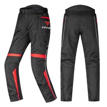 오토바이 슈트 자켓 바이크옷 레빗자켓 코미네 자켓 오토바이바람막이 바이크슈트 오토바이패딩 보호대 안전지대옷 Voerh 겨울 라이딩 남성용 방수 및 낙하 방지 오프로드 장비, XL, 1702-빨간 바지 + 탈부착 가능한 라이너