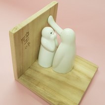 벽치기후추통 로맨틱한 도자기 후추통/양념통 소금통, 세트(나무받침포함)