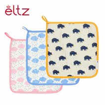 브랜드없음 엘츠 소프트 어린이집 고리수건 세트 2P (유아/아기수건), 엘츠 고리수건세트(2P)/파랑곰돌(옐로)