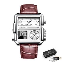 우드 손목시계 -럭셔리 듀얼 시계 쿼츠 남성 디스플레이 시계 스포츠 오리지널 방수 골드