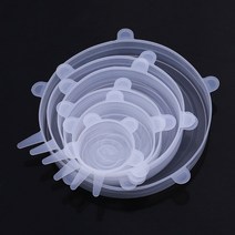 동파방지커버 6Pcs 재사용 가능한 실리콘 뚜껑 스트레치 식품 커버 조정 랩 씰 신선한 유지 주방 조리기구 액세서리, 02 WHITE, 6개