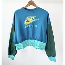 나이키 크롭 맨투맨 DM6322-404 터쿼이즈 블루/그린 WOMENS S M(아시안핏)