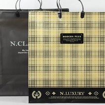 체크2700pp쇼핑백 39x48.5x13cm_2매 답례품 대형 고급비닐쇼핑백, 2700pp:2매:아이보리