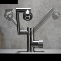 관절 수도꼭지 수전 높이조절 화장실 욕실 세면대, S2 블랙 - 급수관없음