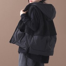 도니와 여성 뽀글이후드 패딩조끼 털패딩조끼 베이쿠ZA49