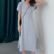 라운드넥 원피스 핀턱 슬림라인 코튼소재 밑단 슬릿 셔츠 스퀘어넥 랩 체크 나시 블랙 데님 여름